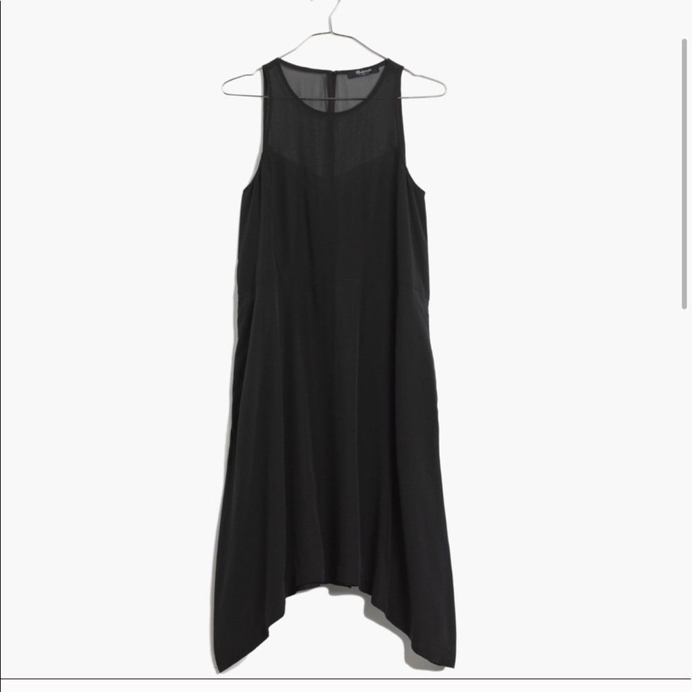 MADEWELL Parkview Black Silk Sleeveless Dress